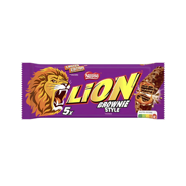 Lion Brownie Style Chocolate Wafer Bars - Pack of 5, 150g