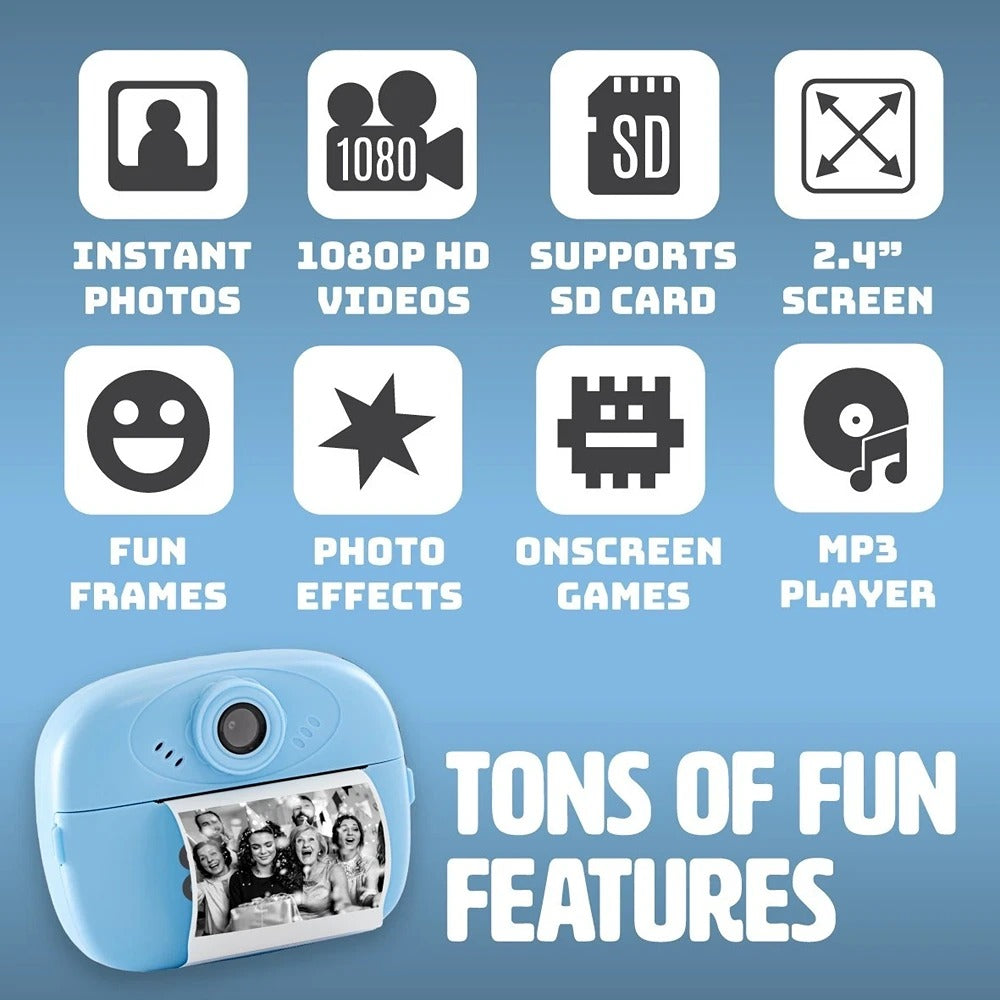 Instant Print Camera with Built-in Printer | Fun for All Ages