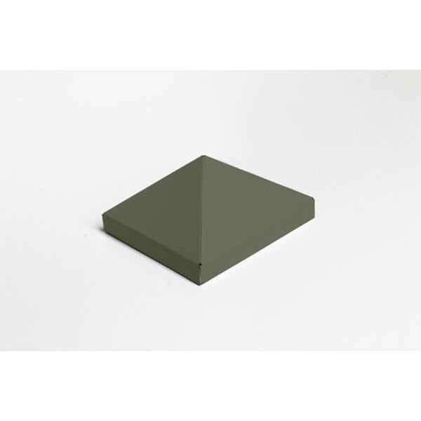 SmartFence Olive Pyramid Square Post Cap - Dark Olive Green Finish