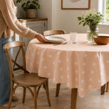 Peach Pink Polka Dot Wipe-Clean Tablecloth - 132 x 178cm, Reusable - alternate view 2