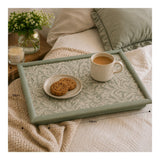 Wild Leaves Botanical Print Cushioned Lap Tray - Sage Green, 43 x 33cm