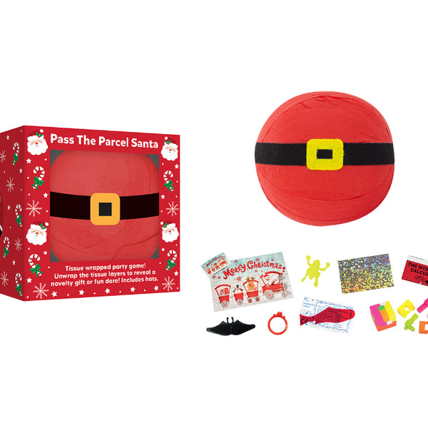Santa Pass the Parcel Christmas Party Game - Gifts and Festive Dares
