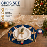 Christmas Placemats and Coasters Set - 8 Pieces, Assorted Designs - alternate view 2