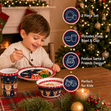 Santa and Friends Children's Dinnerware Set - Plate, Bowl and Cup - alternate view 2