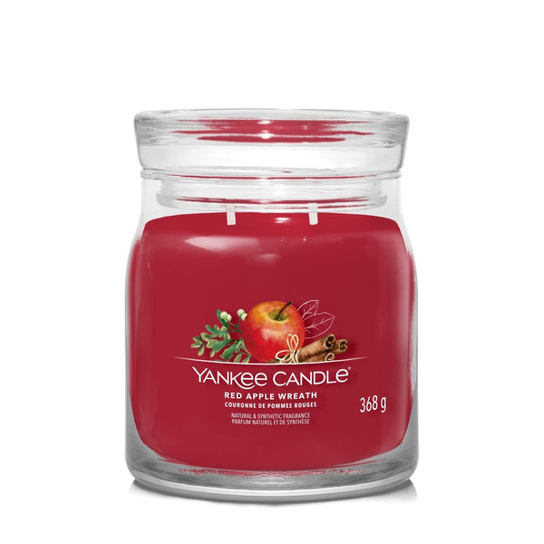 Yankee 2 Wick Medium Jar - Red Apple Wreath - 368g