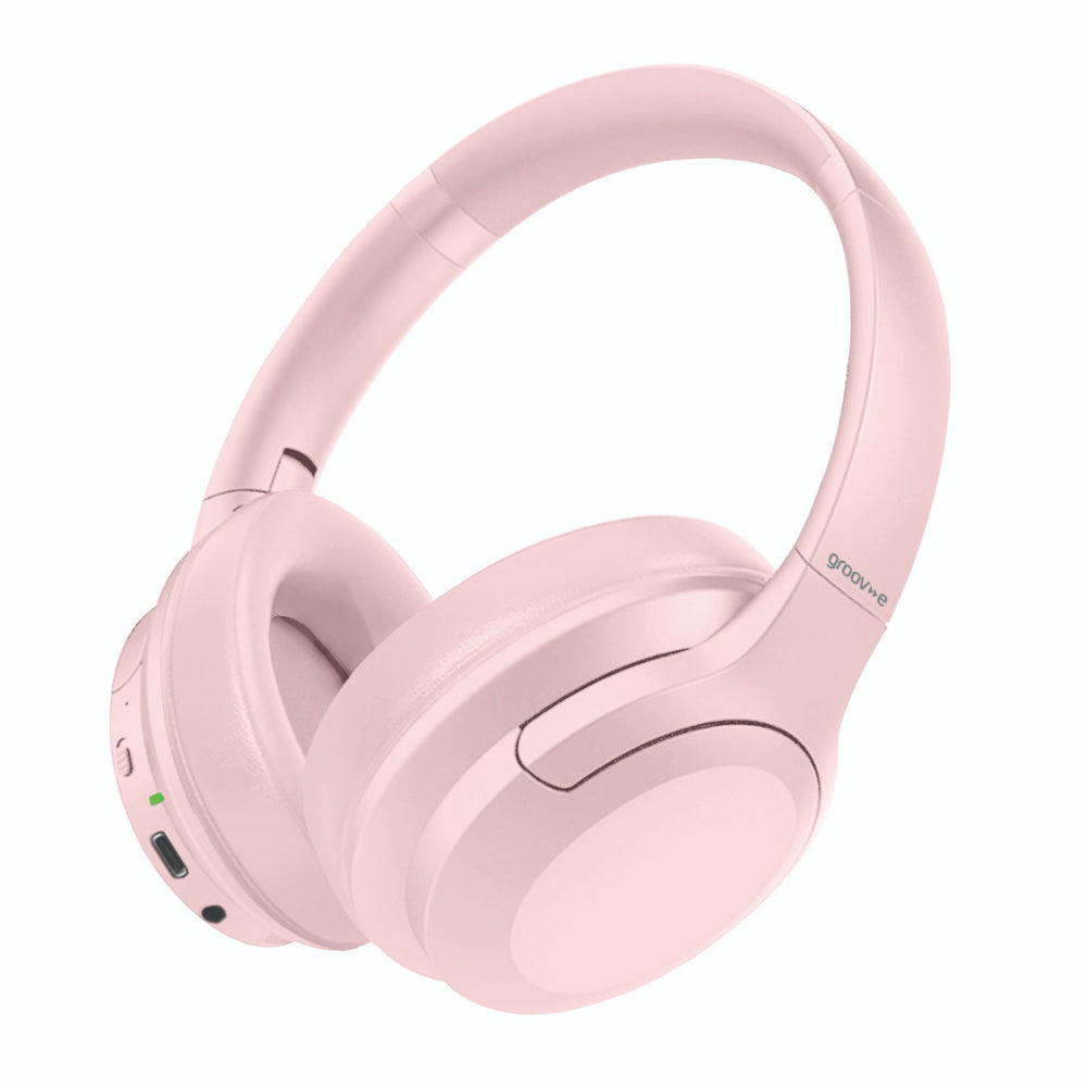 Groov-e Rhythm BT Headphones | Active Noise Cancellation in Pink