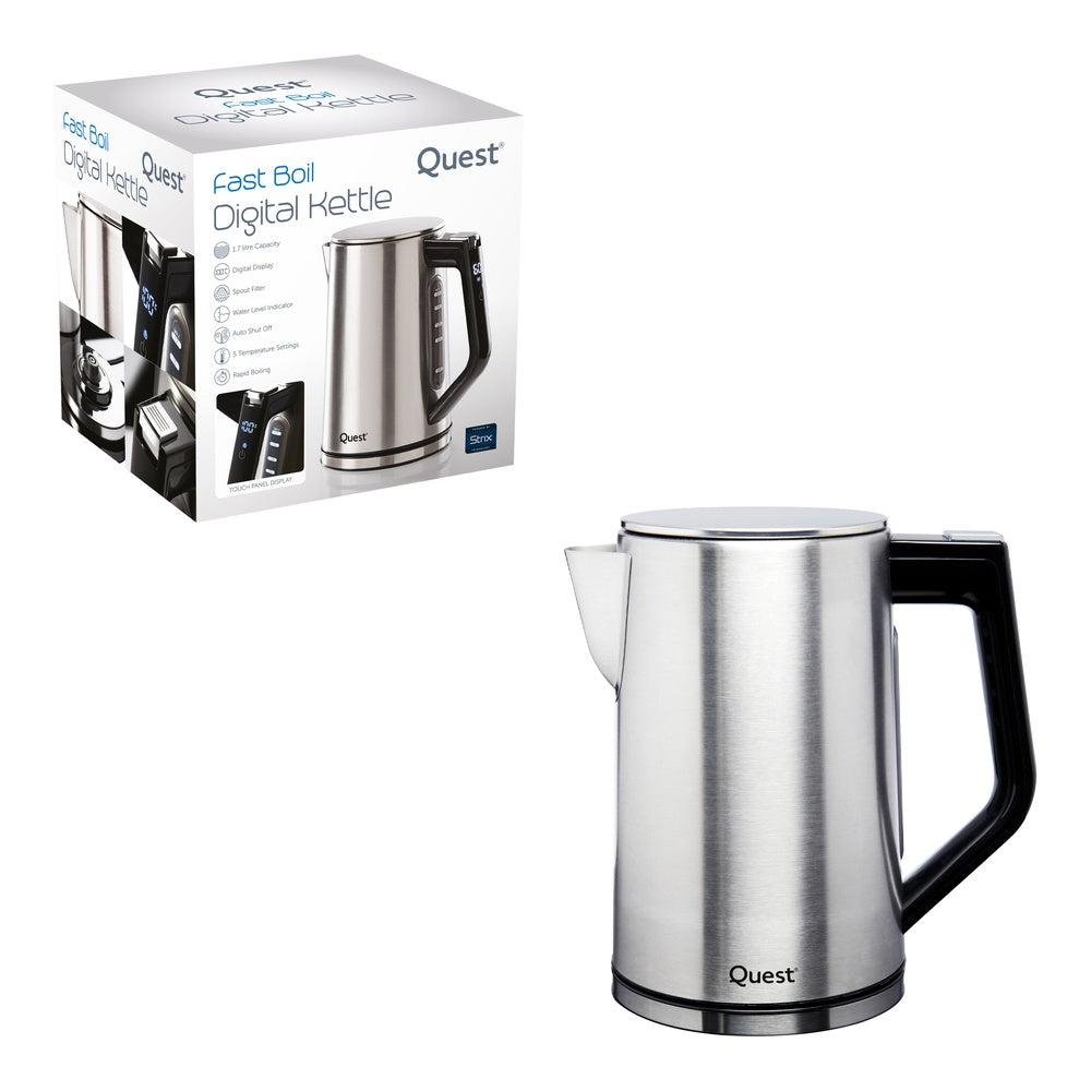 Quest 1.7L Digital Kettle - Fast Boil - 1.7L