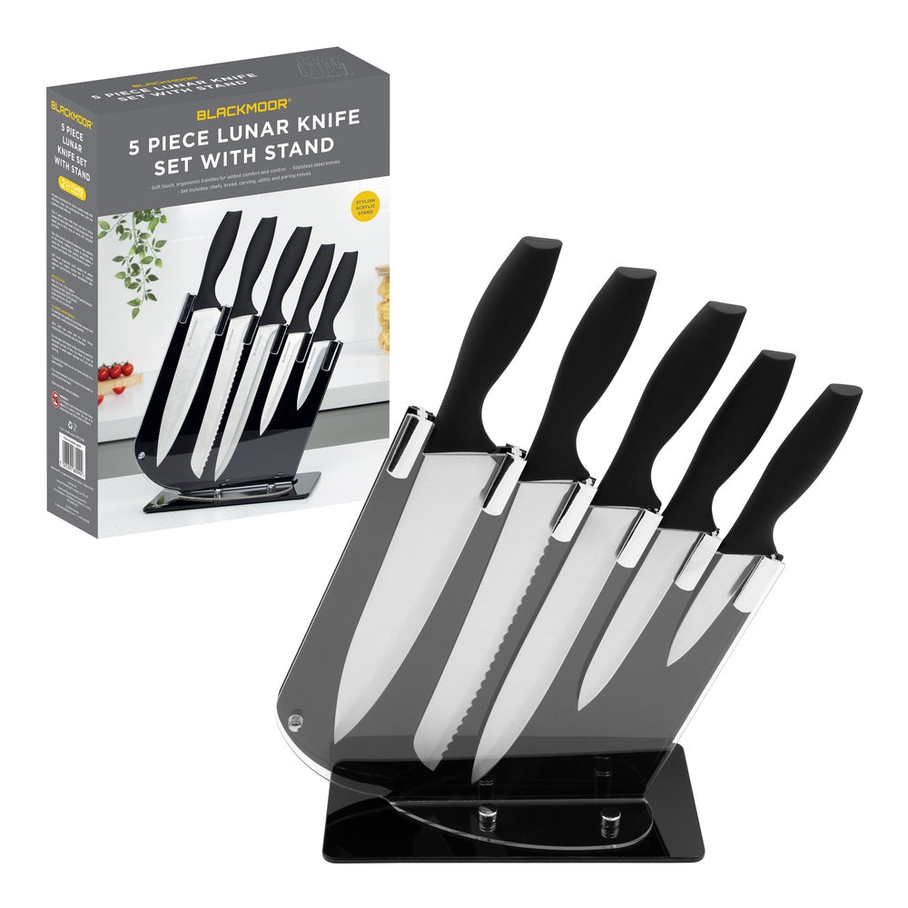 Blackmoor Knife Set - 5 Piece - Acrylic Block