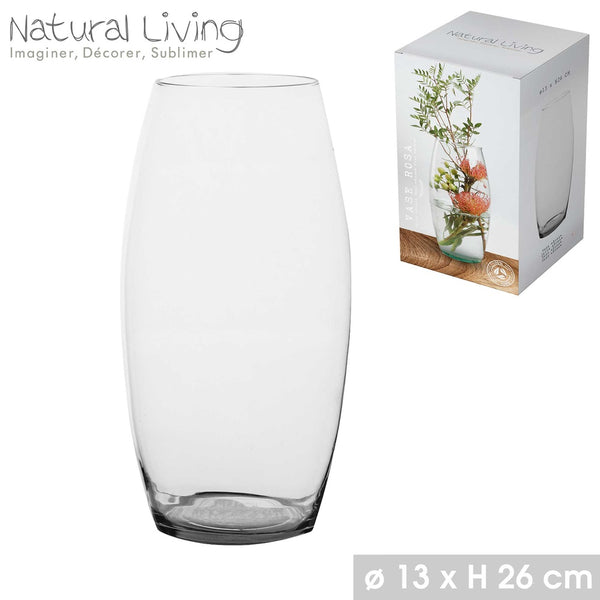 Rosa Glass Vase - Elegant Design - H26cm