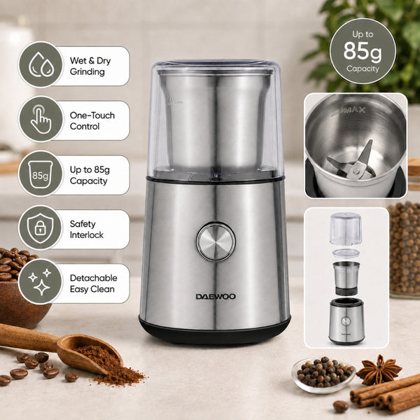 Wet & Dry Coffee & Spice Grinder - Daewoo - 9.6cm x 19.0cm