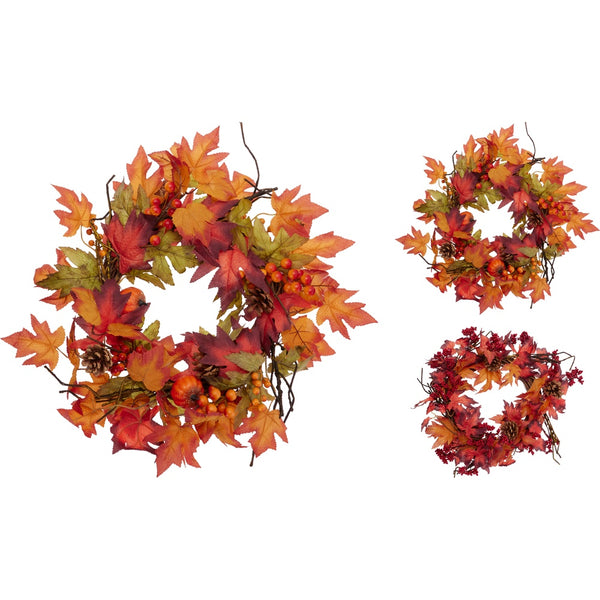 Autumn Wreath - 55cm - 2 Assorted