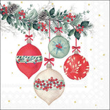 Berry Baubles White Napkin | 33x33cm Paper Napkins 20 Pack