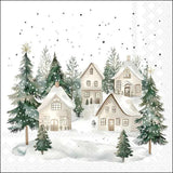 Home Accessories Snowy Houses Napkins | 33x33cm Winter Design