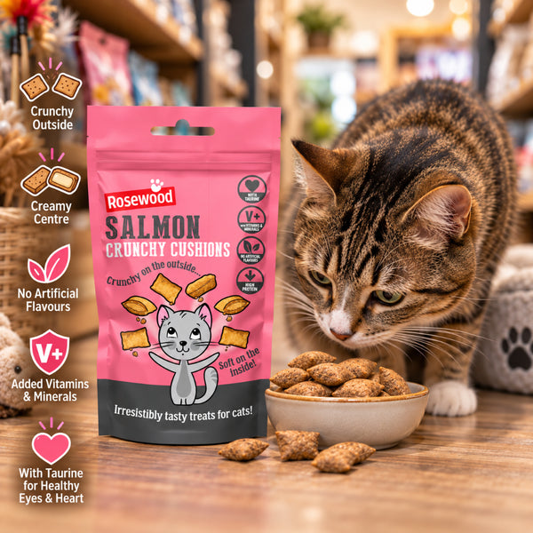 Rosewood Salmon Crunchy Cat Cushions | 60g