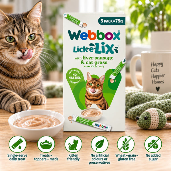 Webbox Liver Sausage & Cat Grass Lick-E-Lix | Smooth & Tasty Treats