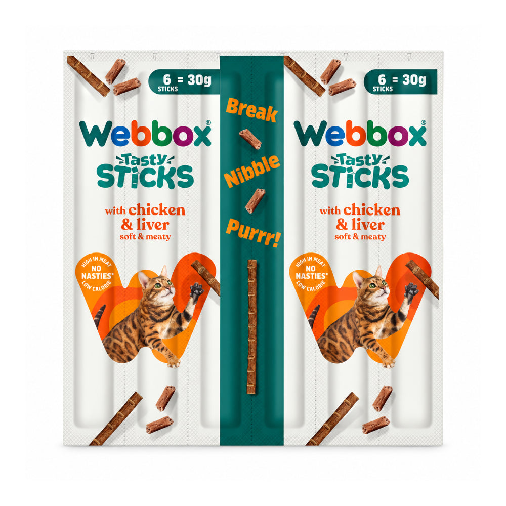 Webbox Chicken & Liver Tasty Sticks | Soft & Meaty Cat Treats