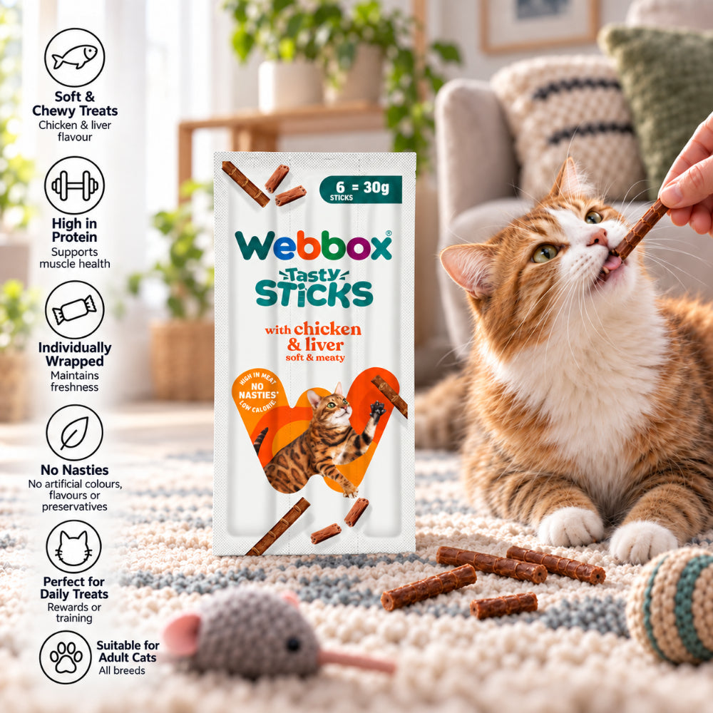 Webbox Chicken & Liver Tasty Sticks | Soft & Meaty Cat Treats