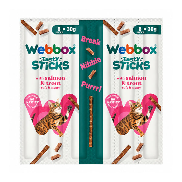 Webbox Salmon & Trout Tasty Sticks | Soft & Meaty Treats