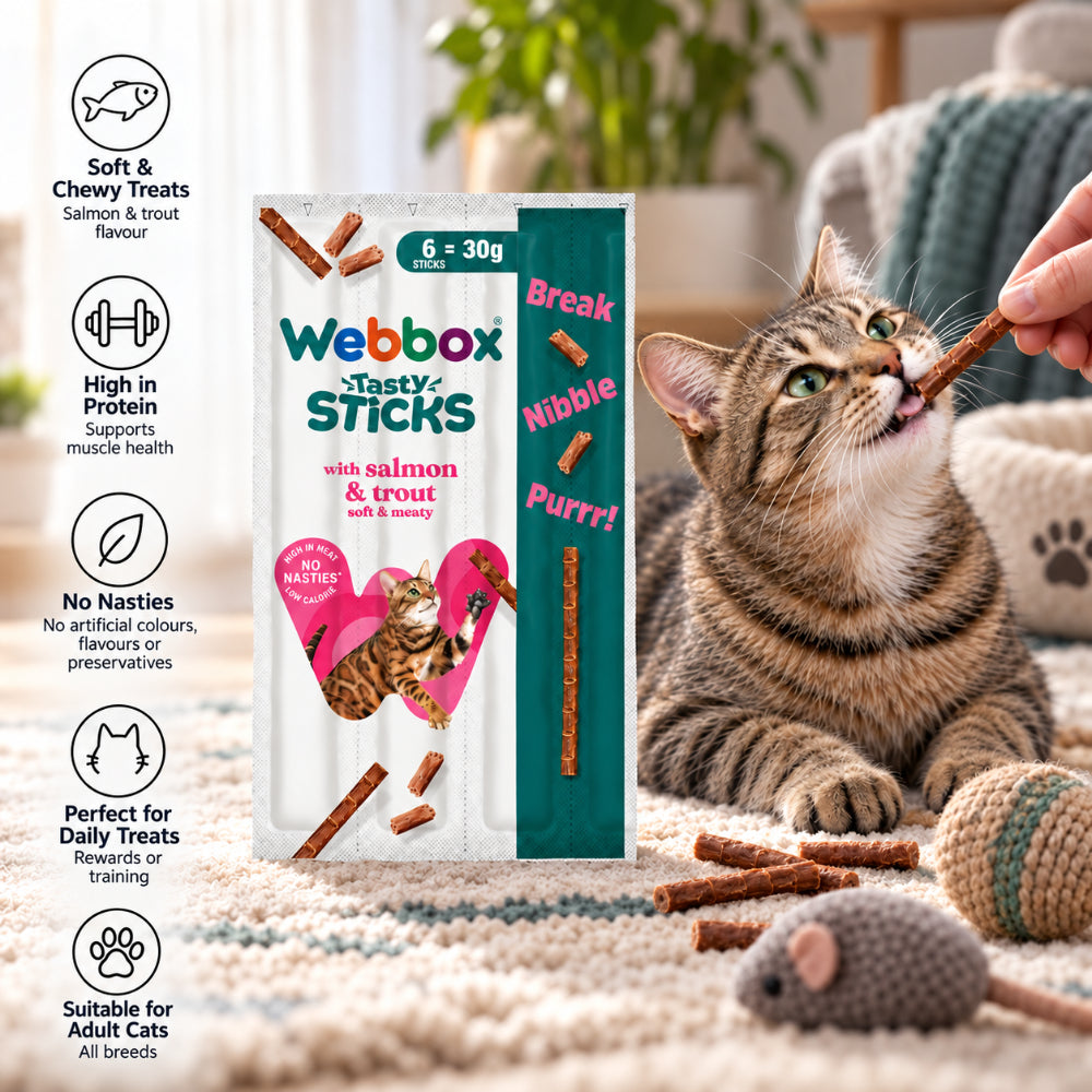 Webbox Salmon & Trout Tasty Sticks | Soft & Meaty Treats