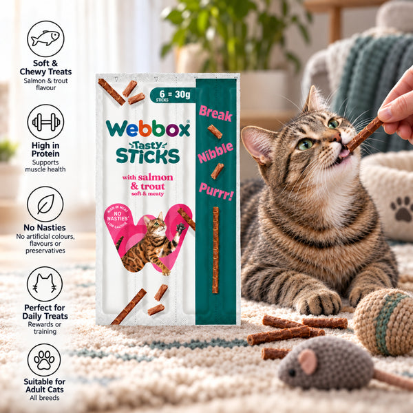 Webbox Salmon & Trout Tasty Sticks | Soft & Meaty Treats