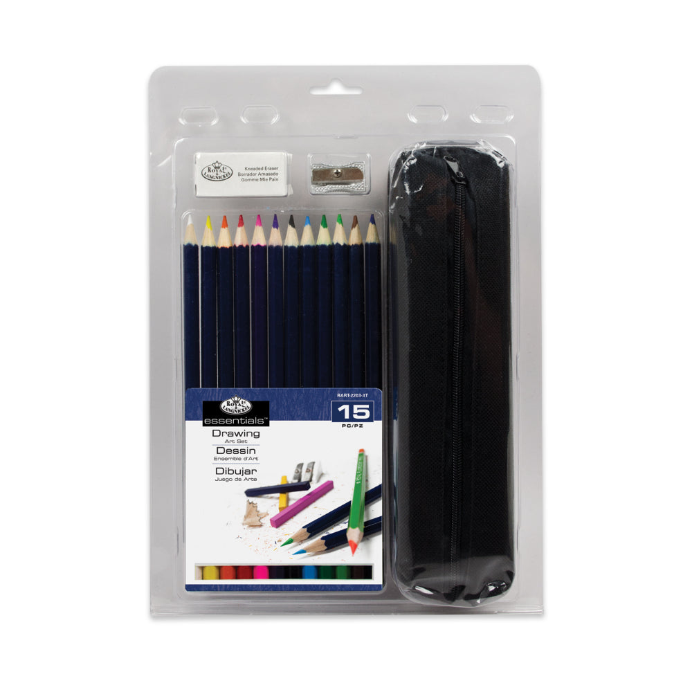 Royal & Langnickel Colour Pencil Drawing Set | 15 Pieces with Case