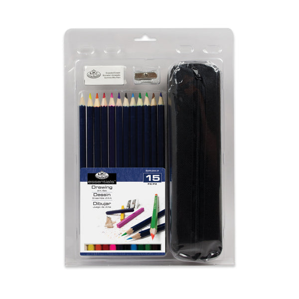 Royal & Langnickel Colour Pencil Drawing Set | 15 Pieces with Case