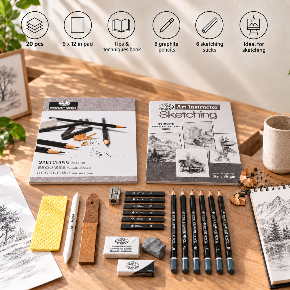 Royal & Langnickel Art Instructor Sketching Crayon Set | 20 Pieces