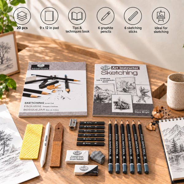 Royal & Langnickel Art Instructor Sketching Crayon Set | 20 Pieces