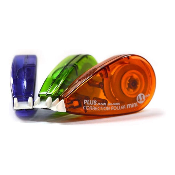 Japan Plus Mini Correction Roller | Pack of 3, 4.2mm, Assorted Colours