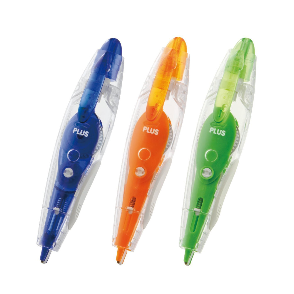 Japan Plus Correction Roller Pen | 3 Pack, 4.2mm x 6m, Assorted Colours