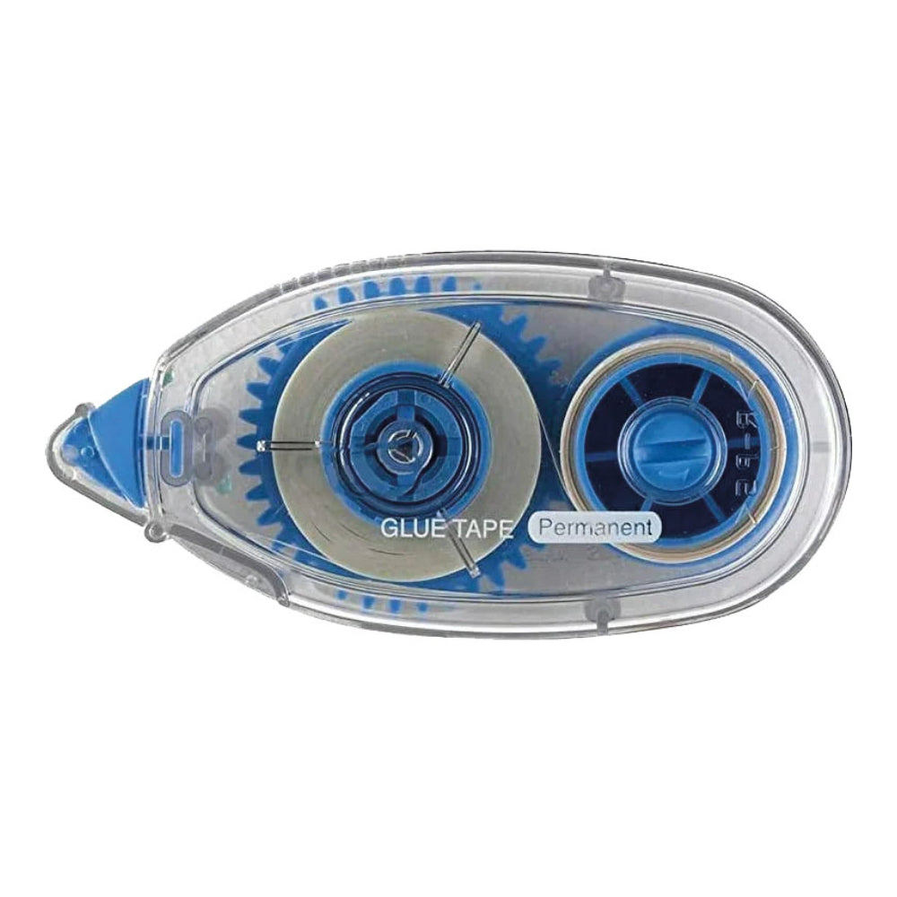 Japan Plus Permanent Glue Tape Roller | 10m x 8.4mm, Clear Dispenser