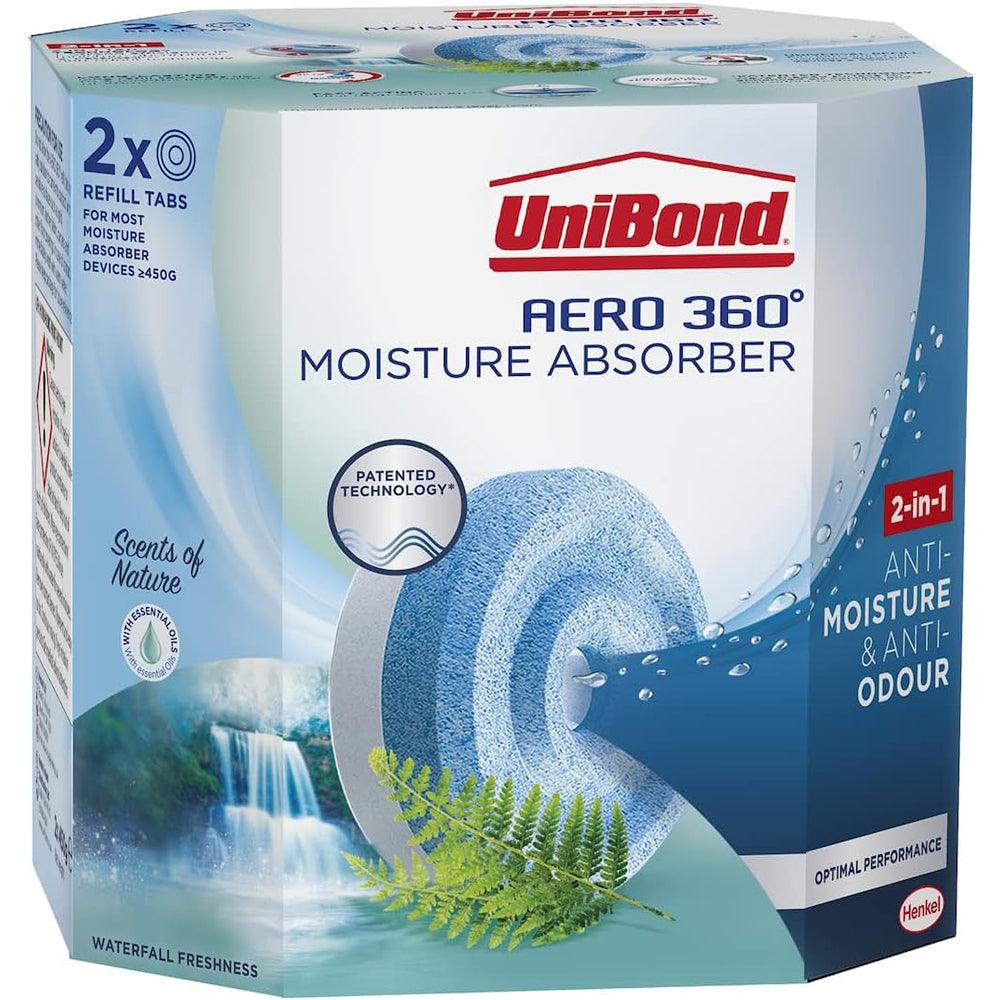 Unibond Aero 360 Moisture Absorber Waterfall Freshness Refill Tab | 2 x 450g - Choice Stores