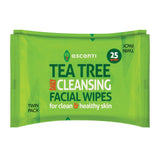 Escenti Tea Tree Cleansing Wipes | Twin Pack 50 Wipes