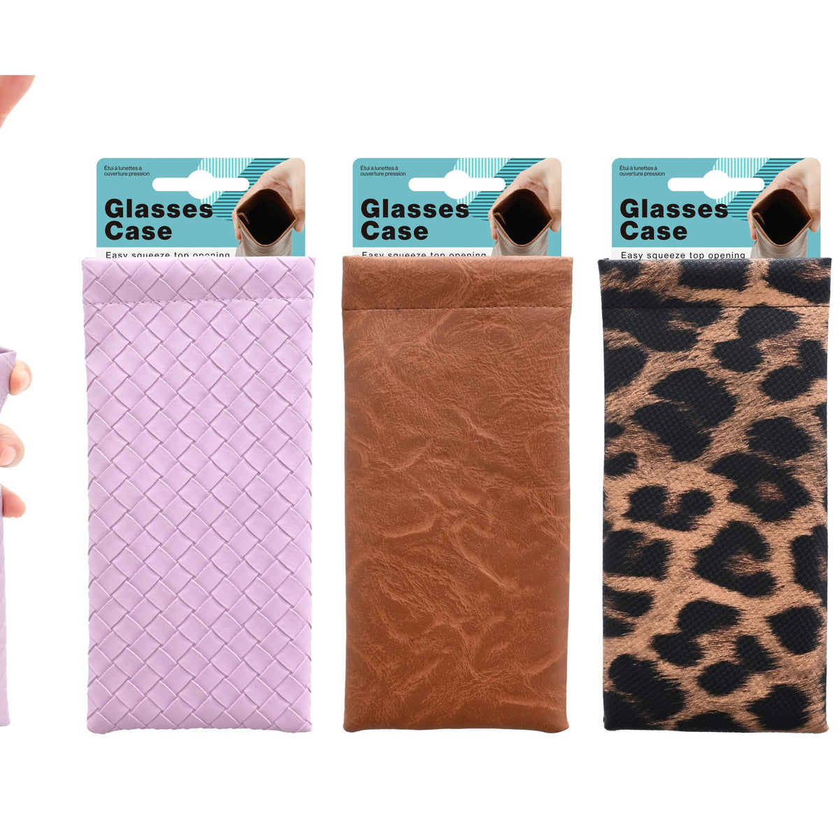 Glasses Case with Squeeze Top Opening - Assorted Colours - 19x9x0.5cm