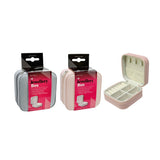 Faux Leather Travel Jewellery Box | Assorted Colours, 9 x 9 x 5cm