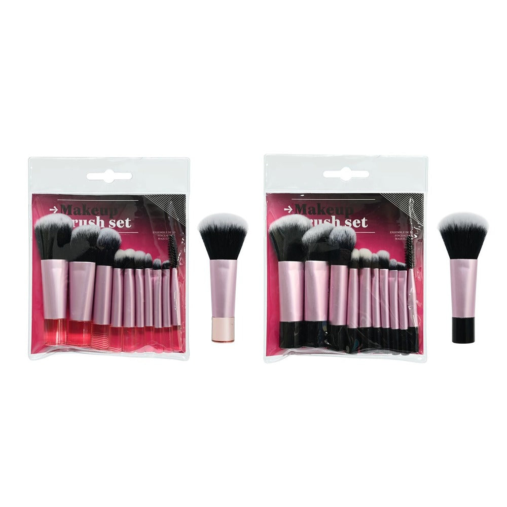 Makeup Brush 10 Piece Set - Assorted Colours - 7.3-10cm