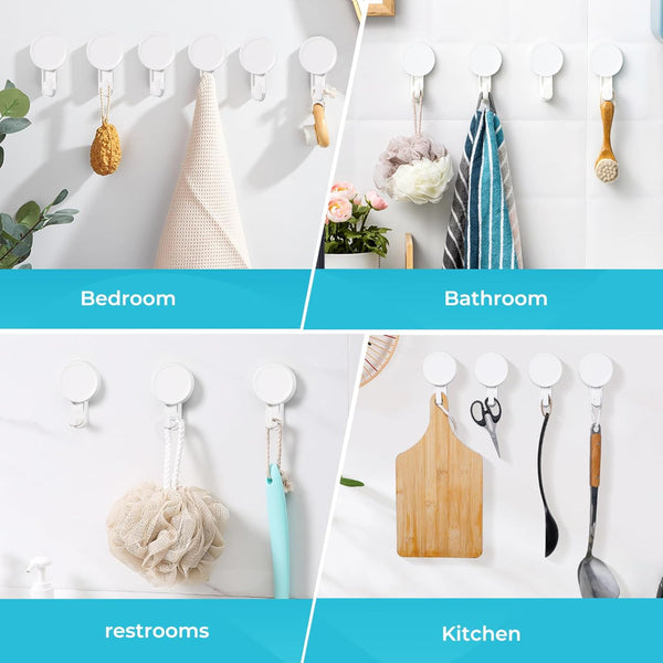 White Removable Suction Storage Hook | Holds 2kg, 6 x 4 x 11cm