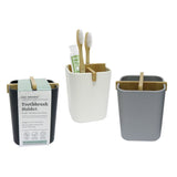 Eco-Friendly Toothbrush Holder - Black/Grey/White - 8.4x7.8x10.5 cm
