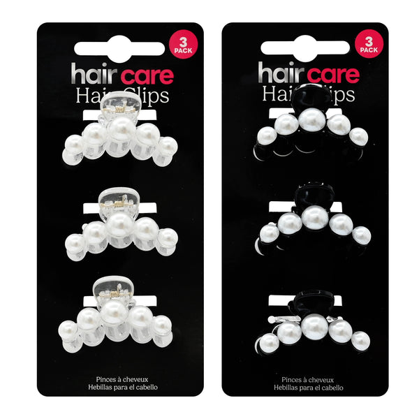 Hair Clip Pearl Look - 4.5cm - 3 Pack