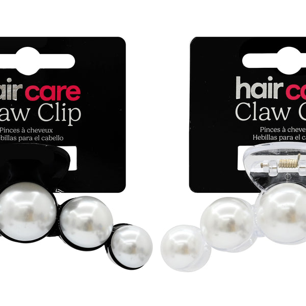 Hair Claw Clip Pearl Look - 10cm - 2 Assorted