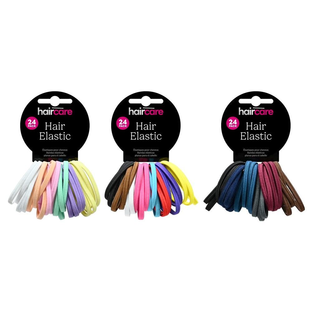 Flat Hair Elastics 24 Pack Assorted Instore Only