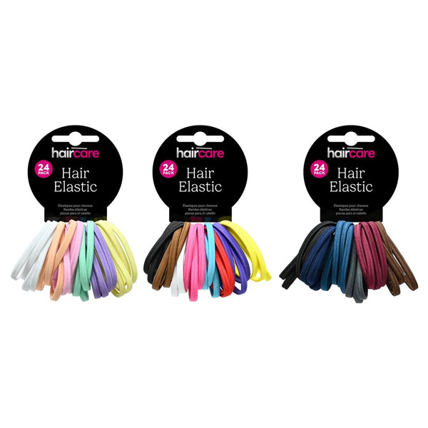 Flat Hair Elastics 24 Pack Assorted Instore Only
