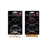 UBL Hair Claw Clips | Pack of 3, Assorted Colours, Non-Slip Grip