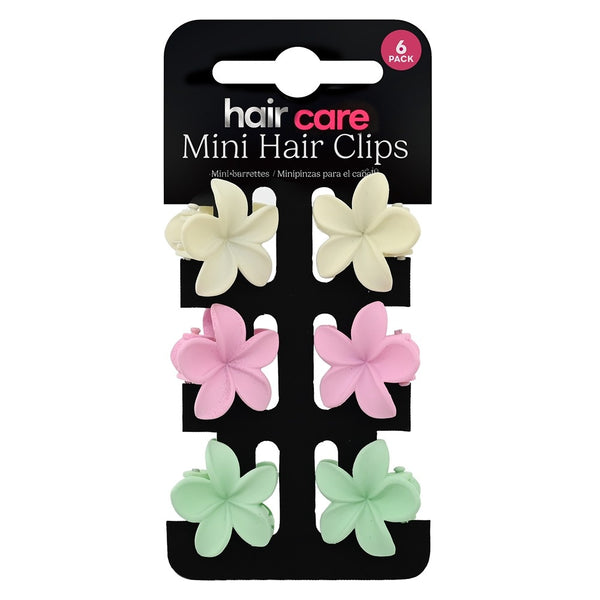 Mini Hair Clips - Assorted - Pack of 6
