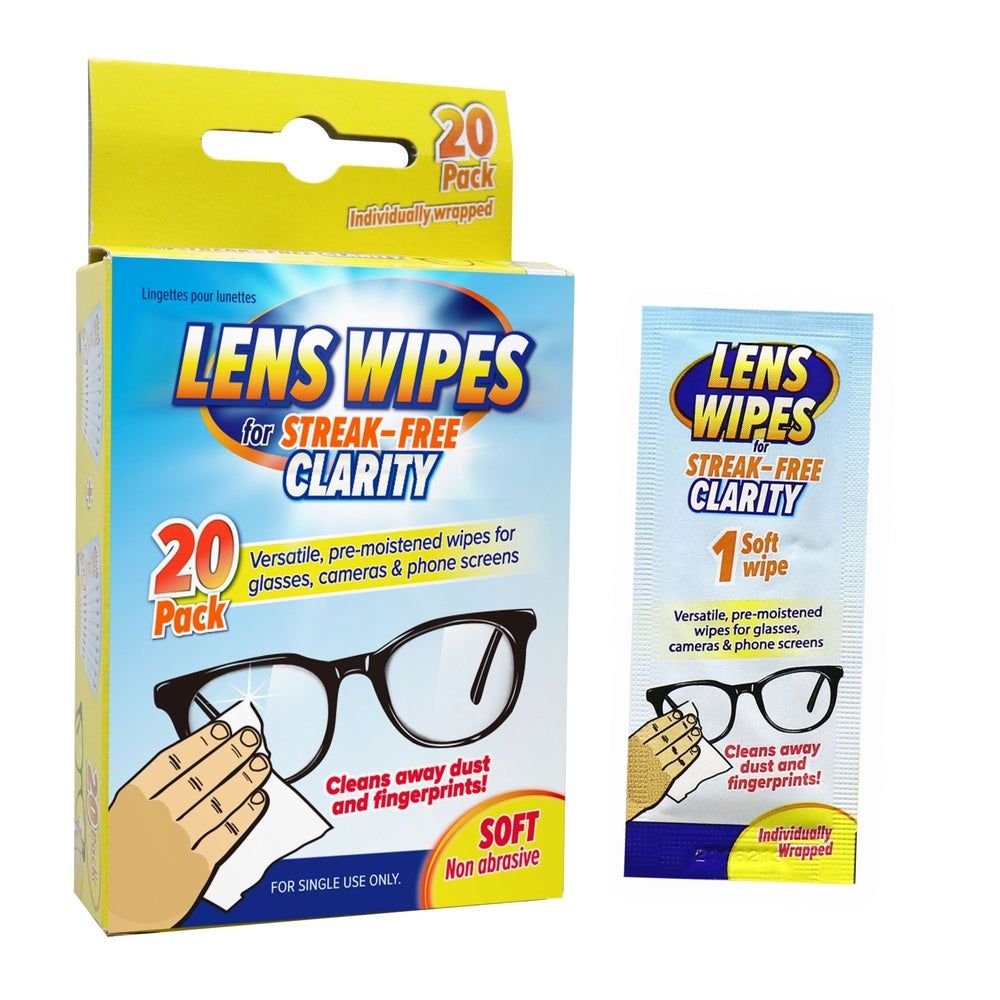 Streak-Free Lens Wipes - 20 Pack