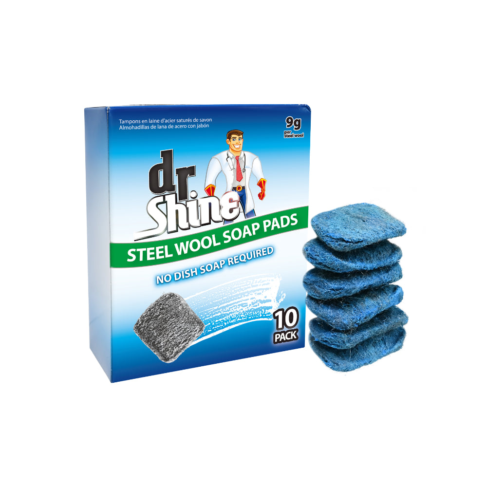 Steel Wool Soap Scouring Pads | Pack of 10, 9 g, Soap Filled