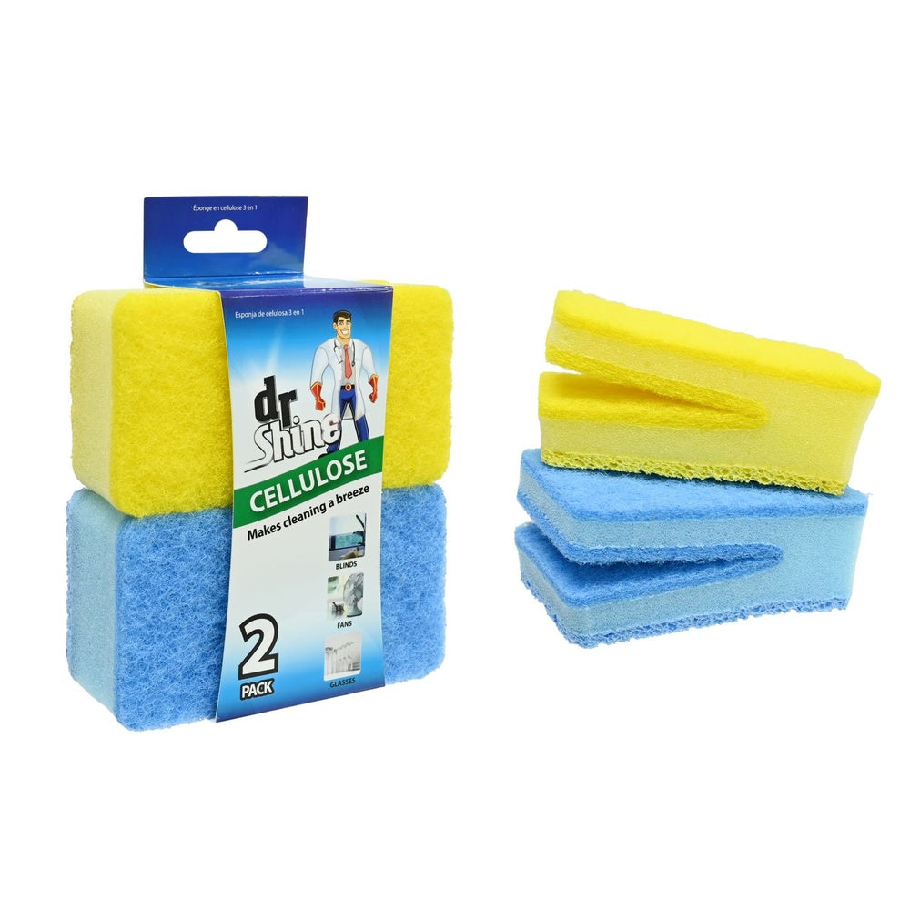 Cellulose 3 In 1 Sponge - 2 Pack