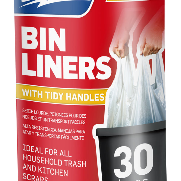 Bin Liners White Scented with Handles - 30 Pack