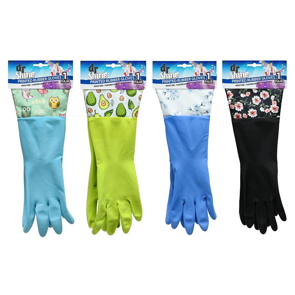 Dr Shine Printed Sleeve Rubber Glove | 1 Pair - Choice Stores