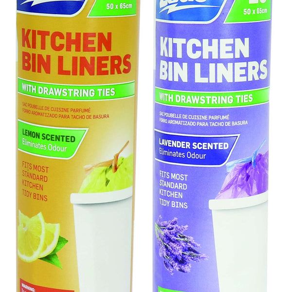 Scented Bin Liners - Purple Lavender & Yellow Lemon - 20 Pack